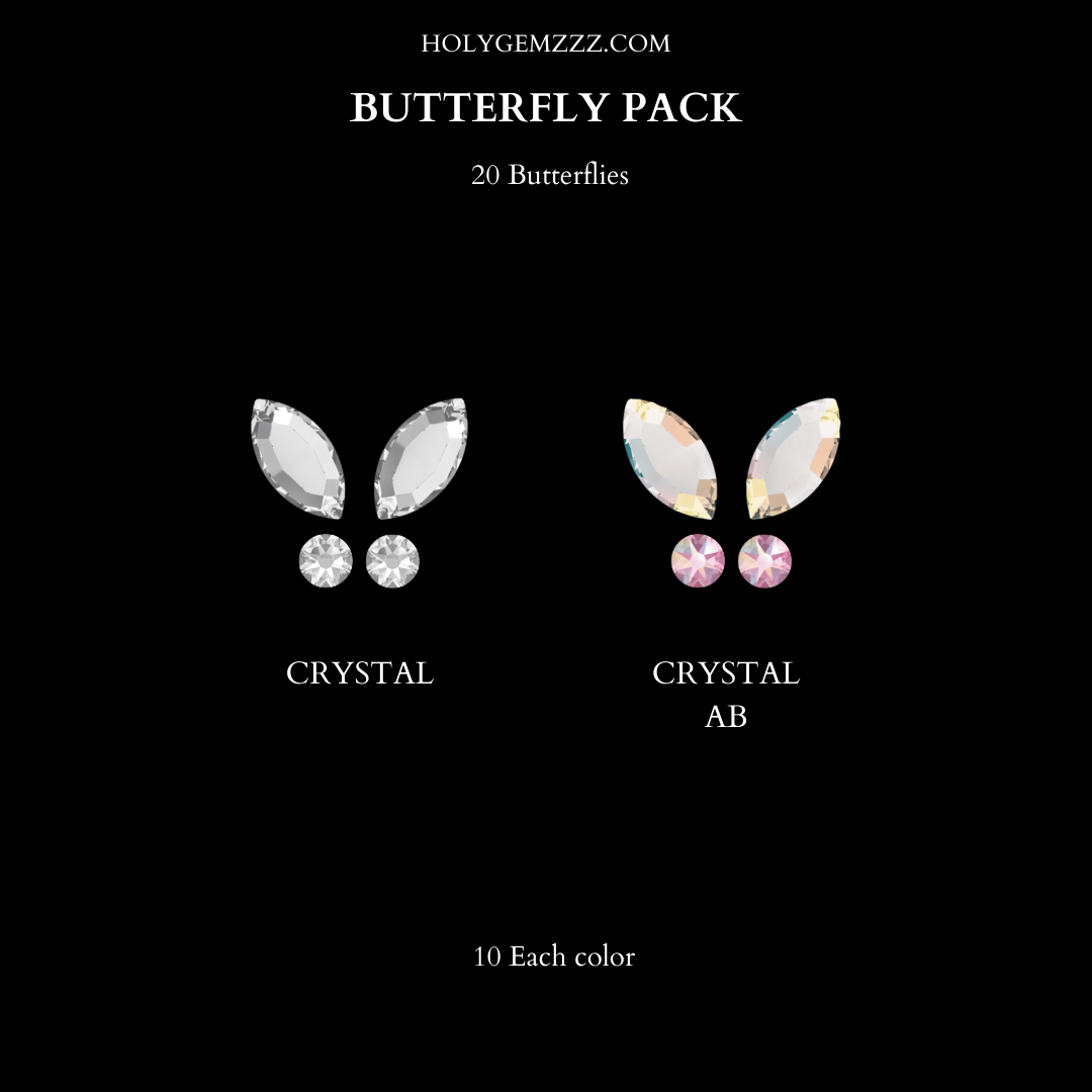 Essentials Crystal & Crystal AB - 20 Butterfly