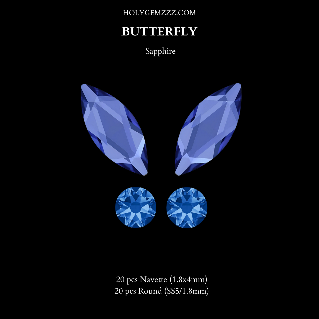 Pack 10 Butterflies - Swarovski & Preciosa