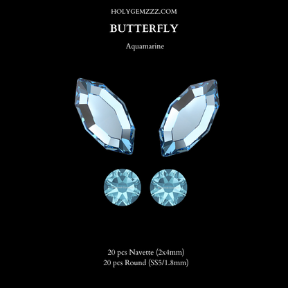 Pack 10 Butterflies - Swarovski & Preciosa