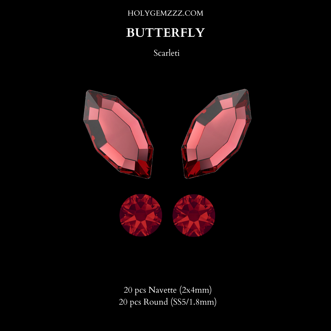 Pack 10 Butterflies - Swarovski & Preciosa