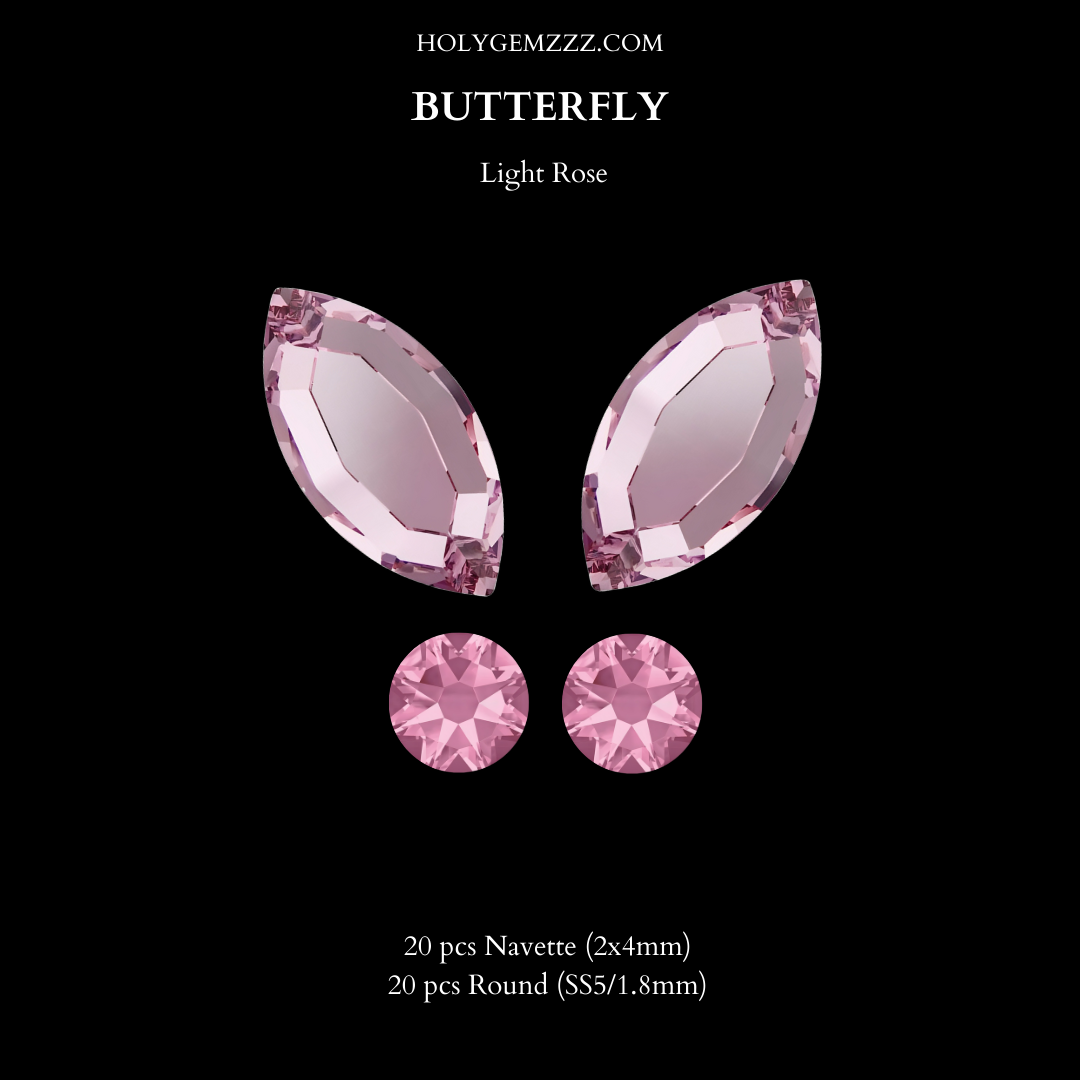 Pack 10 Butterflies - Swarovski & Preciosa