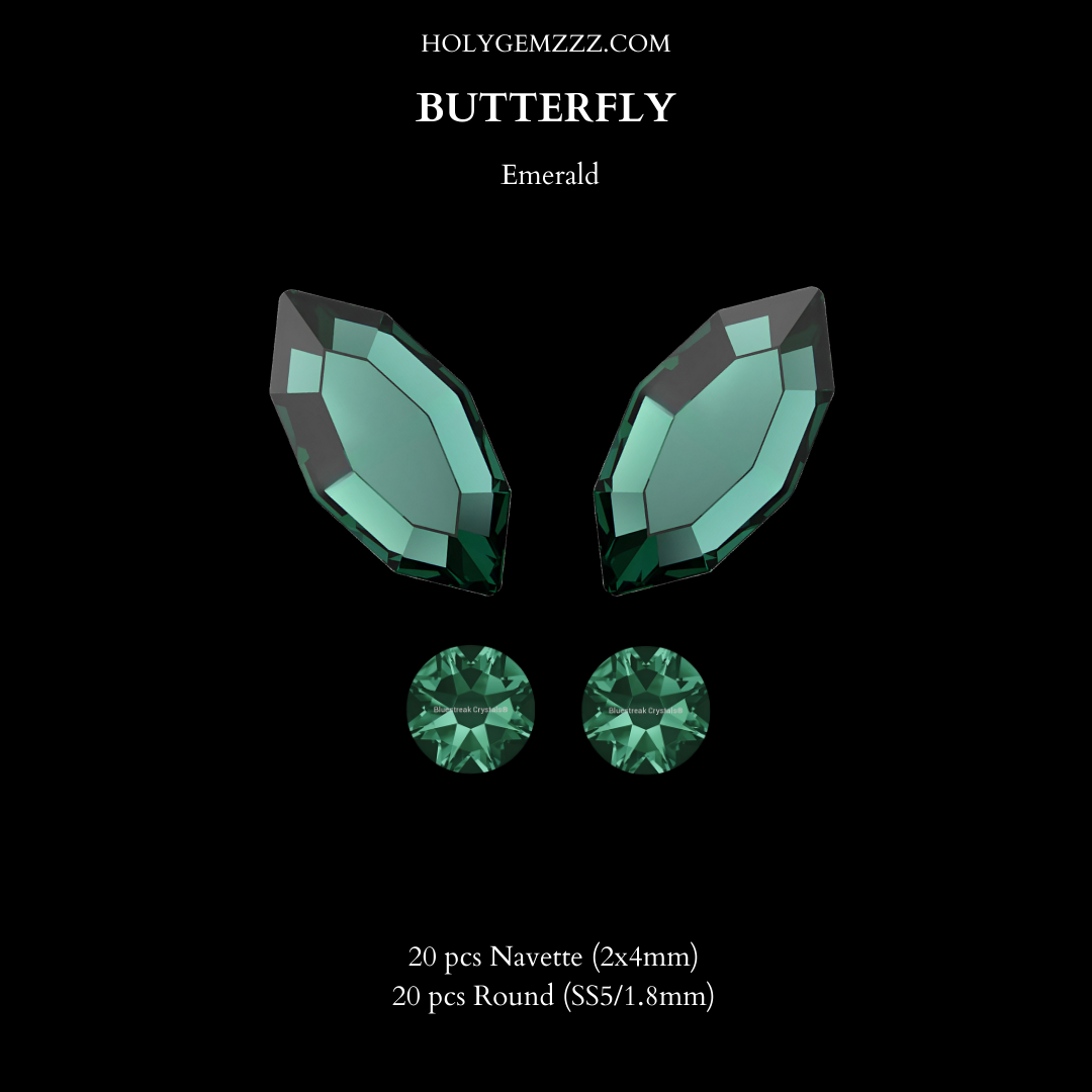 Pack 10 Butterflies - Swarovski & Preciosa